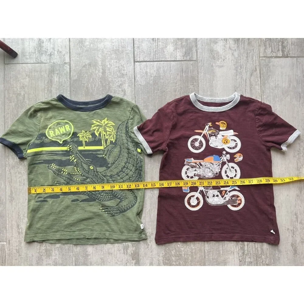 GAP Lot Set of 2 Boys Kid Youth Short Sleeve Casual Graphic T-Shirt School S 6-7